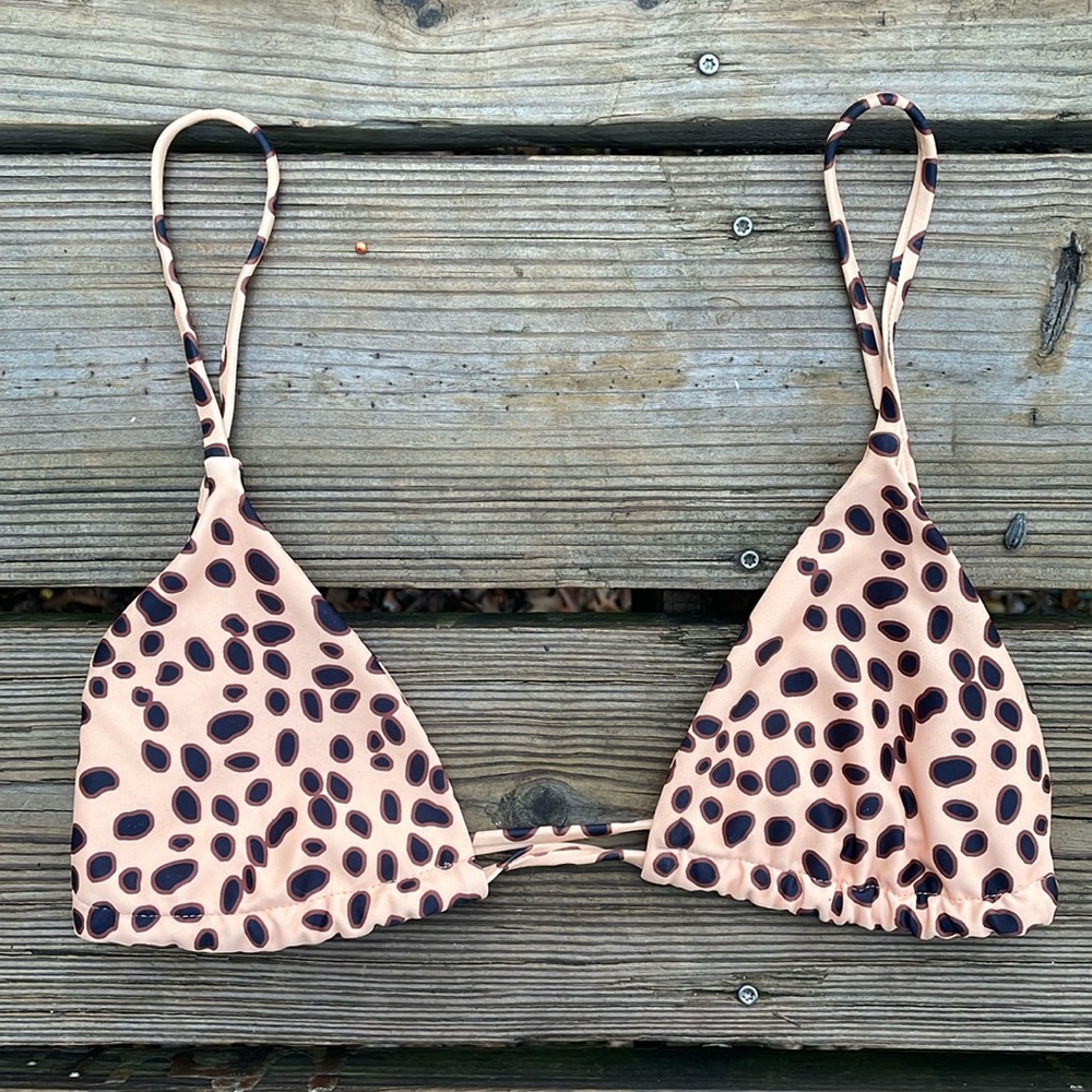 Cheetah Print Triangle Bikini Top